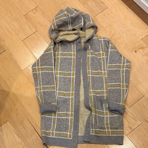 Gray and Yellow Plaid women’s  Sweater